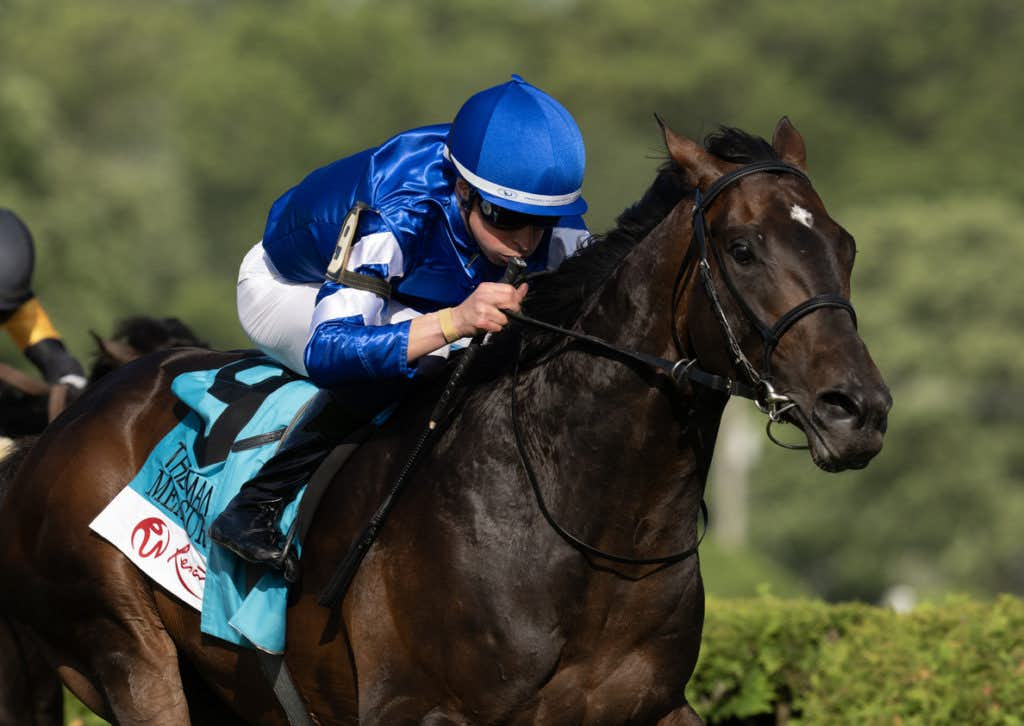 Measured Time and William Buick the Manhattan Stakes, Saratoga Racecourse, Saratoga Springs, NY, 6-8-24, Mathea Kelley